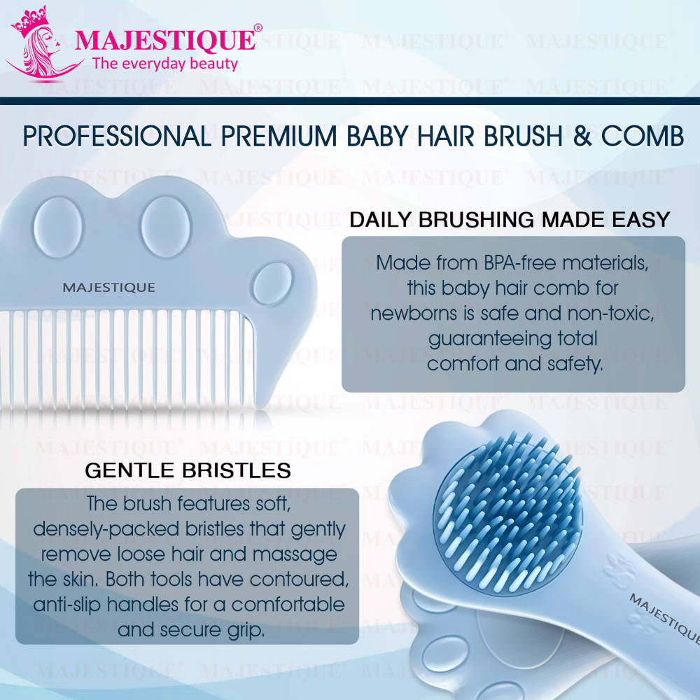 Image 3 of Majestique Premium Baby Hair Brush & Comb Set