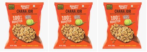 Image 1 of Default Title for the product Roasty Tasty Roasted Chana Jor Lime & Chilli Whole Grain Indian Snacks- 200g