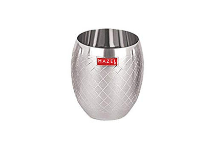 Image 4 of HAZEL Matt Finish Designer Stainless Steel Drinking Glasses 260 ml, Silver
