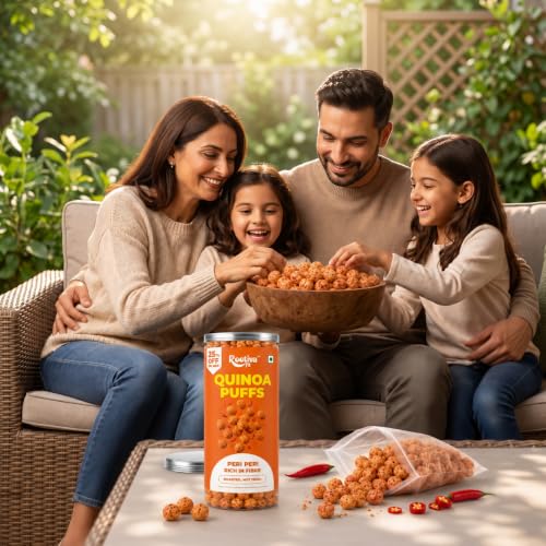 Image 7 of ROOTIVAFIT Quinoa Puffs Peri Peri Flavour, 80 g Each, Pack of 4