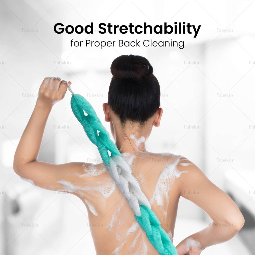 Image 9 of Fabskin Luxury Bathing Back Scrubber Loofah Belt - Strechable 9 Knots Bath Sponge