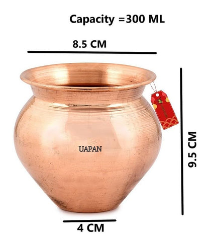 Image 2 of UAPAN Copper Vessel Kalash Tamba Lota for Pooja 300 ml