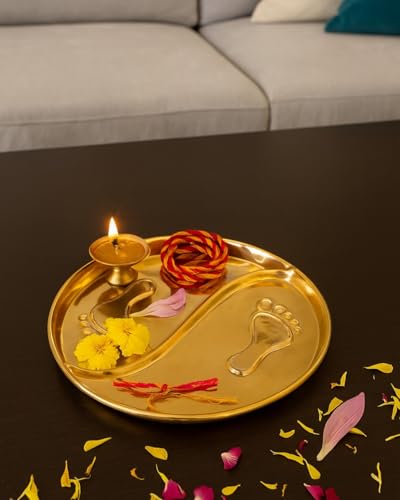 Image 1 of Default Title for the product ALCU Pooja Thali for Diwali & Navratri (Golden)