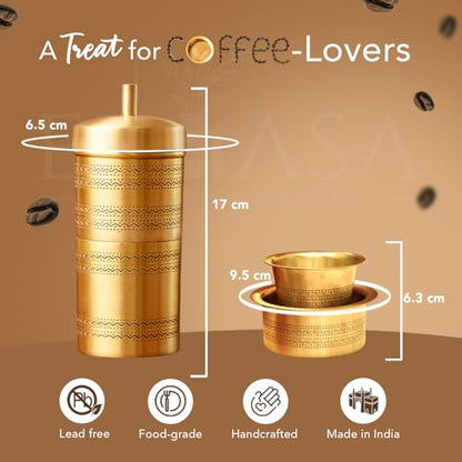 Image 5 of Ekhasa Suvrasa 100% Pure Brass Filter Coffee Maker for Home & Office