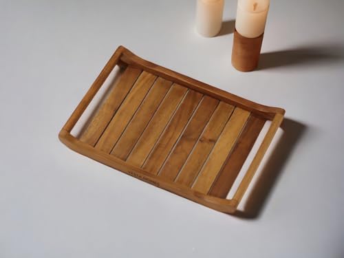 Image 2 of Vesta Homes Set of 2 Gravitas Acacia Wood Rectangular Serving Tray 33 x 22 cm; 25 x 18 cm