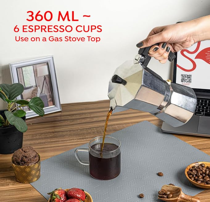 Image 4 of Sipologie Roma Moka Pot Espresso Maker, 360ml