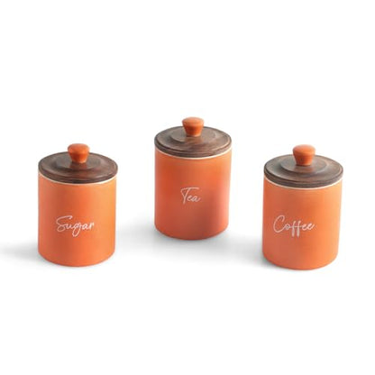 Image 2 of ExclusiveLane London Diary Airtight Ceramic Jars For Kitchen Storage Set of 3, 330 ml