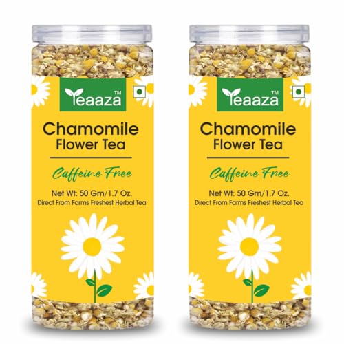 Image 1 of Pack of 1 for the product Teaaza Organic Chamomile Tea For Sleep & Anxiety Relief 50 Grams - 30+ Cups (Pack Of 2)