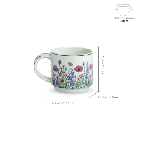 Image 5 of ExclusiveLane Lavender Fields Decal Ceramic Tea Cups Set of 6 (200 ml)