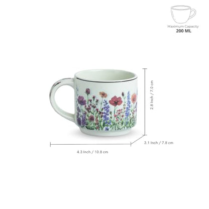 Image 5 of ExclusiveLane Lavender Fields Decal Ceramic Tea Cups Set of 6 (200 ml)