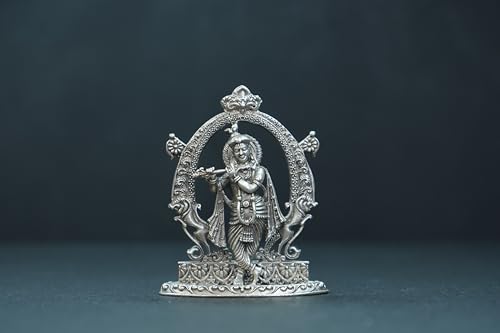 Image 3 of Dista Silvers Antique Krishna Idol with Frame 30.93G