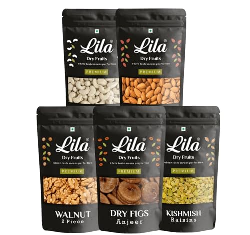 Image 1 of Pack of 1 for the product Lila Dry Fruits Daily Needs DryFruit Combo Pack - 1 kg (5 x 200 gm)