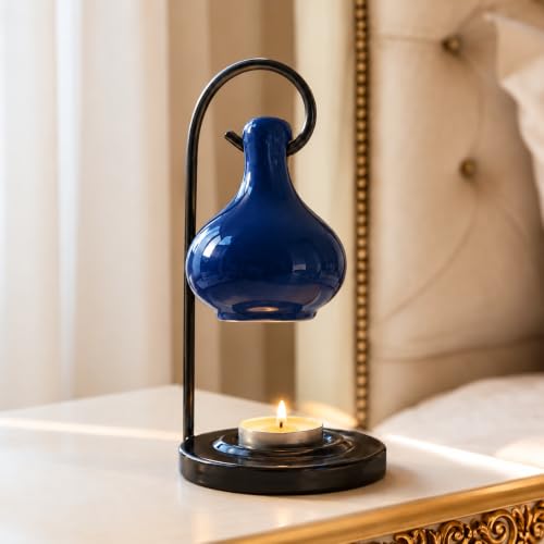 Image 3 of Blue for the product Pure Source India Ceramic Aroma Oil Diffuser Hanging Burner