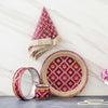 Image 1 of Default Title for the product eCraftIndia Brown and Golden Decorative Handcrafted Stainless Steel Karwa Chauth Pooja Thali Set with Plate, Chalni, Lota & Chunri