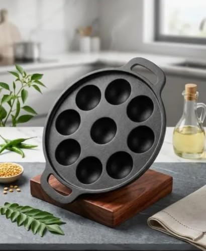 Image 4 of Generic Cast Iron Paniyaram Pan with 9 Cavities