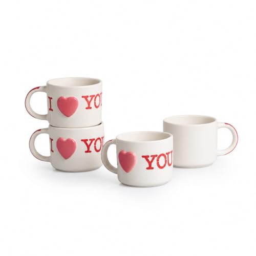 Image 2 of ExclusiveLane 'I Love You' Ceramic Coffee Mug Set of 4 (265 ml)
