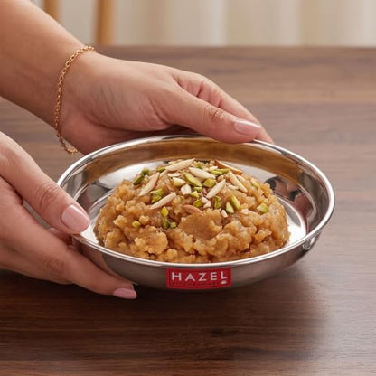 Image 2 of HAZEL Small Steel Plates for Snacks, 300 ML, Set of 3
