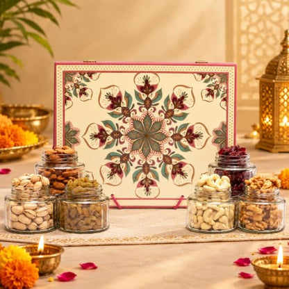 Image 2 of Brown tree Dry Fruit Gift Hamper – Floral 6p – 600
