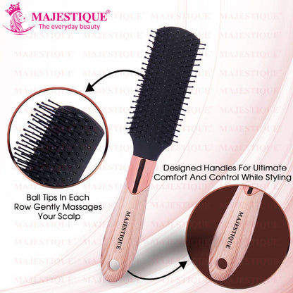 Image 4 of Majestique 8 Row Flat Series Hair Brush - Bio-Friendly Detangling Brush