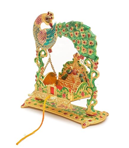 Image 3 of Labhcart Metal laddu Gopal Jhula Palna for Laddu Gopal Ji for 0 to 3 Number)(D12)