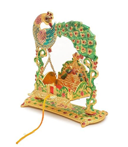 Image 3 of Labhcart Metal laddu Gopal Jhula Palna for Laddu Gopal Ji for 0 to 3 Number)(D12)