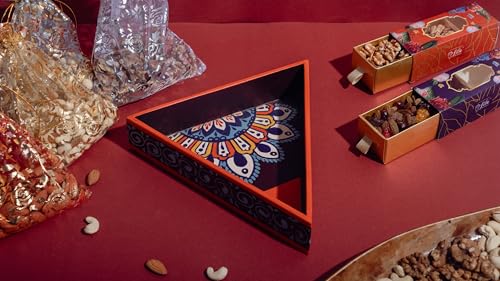 Image 4 of LILA DRY FRUITS Diwali Gift Hamper for Family and Friends with Mewa Mix, Masala Makhana, Seed Mix Deepawali Hampers for Festive Corporate Wedding Gifting with Premium Wooden Tray Gift Hamper 6