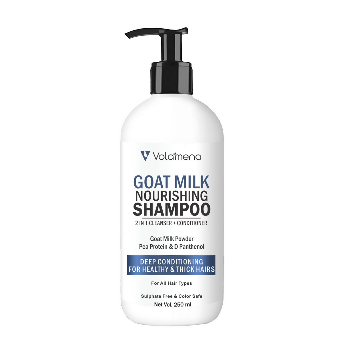 Image 1 of Volamena Goat Milk Shampoo Is Gentle 2 In 1 Hair Cleanser