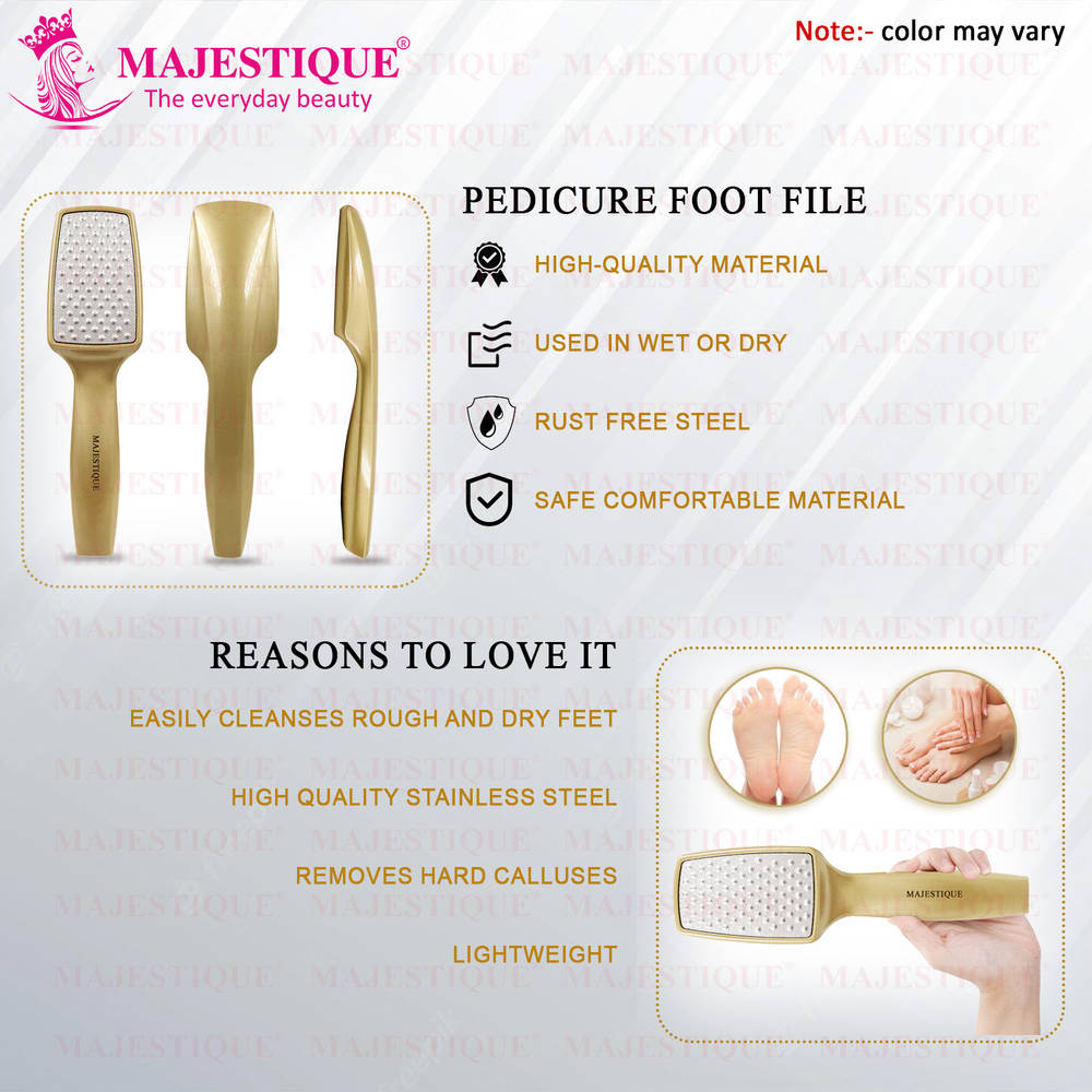Image 3 of Majestique Professional Foot File - Laser-Cut Steel, Safe Dead Skin Remover - Color May Vary