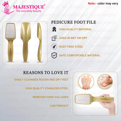 Image 3 of Majestique Professional Foot File - Laser-Cut Steel, Safe Dead Skin Remover - Color May Vary