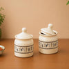 Image 1 of Default Title for the product ExclusiveLane Art Of Warli Ceramic Pickle Jars for Dining Table (Set of 2, 280 ml)