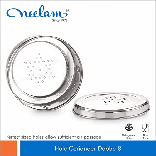 Image 6 of neelam Stainless Steel Coriander Dabbas with Air Ventilation