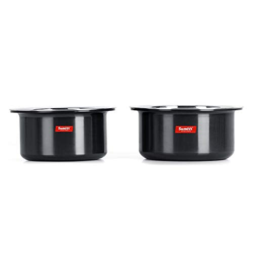Image 12 of Sumeet 3mm Thick Hard Anodized Large Aluminium Tope Set with S. S. Lid