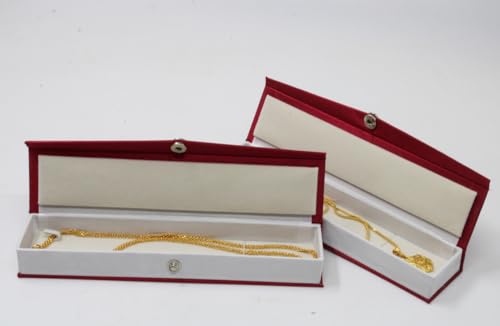 Image 5 of atorakushon Long Chain Necklace Pendant Bracelet Jewelry Holder Satin Gift Box Case Maroon
