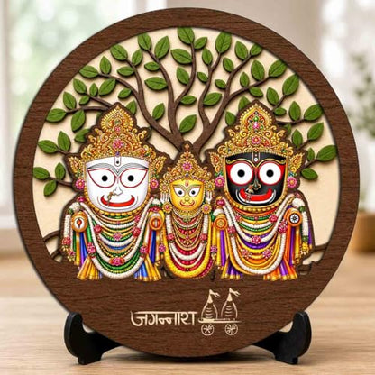 Image 1 of Default Title for the product Jagannath Ji Wooden Idol with Stand for Home Temple, Puja Room, Office Desk & Indoor Mandir Decor - 5x5 Inch