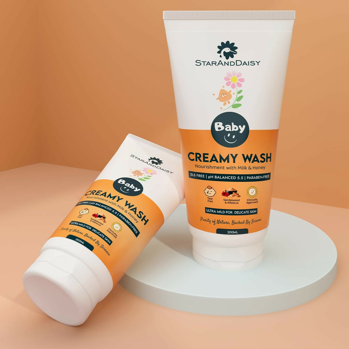 Image 1 of StarAndDaisy Baby Creamy Wash with Real Milk & Oats, SLS Free & Paraben free with pH 5.5, Ultra Mild