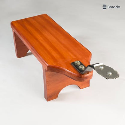 Image 4 of Bmado Traditional Wooden Coconut Scraper Stool Type with Sharp Stainless Steel Blade