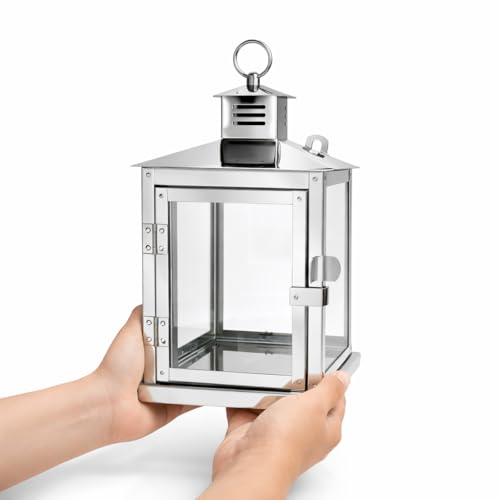 Image 3 of Spillbox Stainless Steel Wall Mounted Oil Lamp with Glass Cover Large