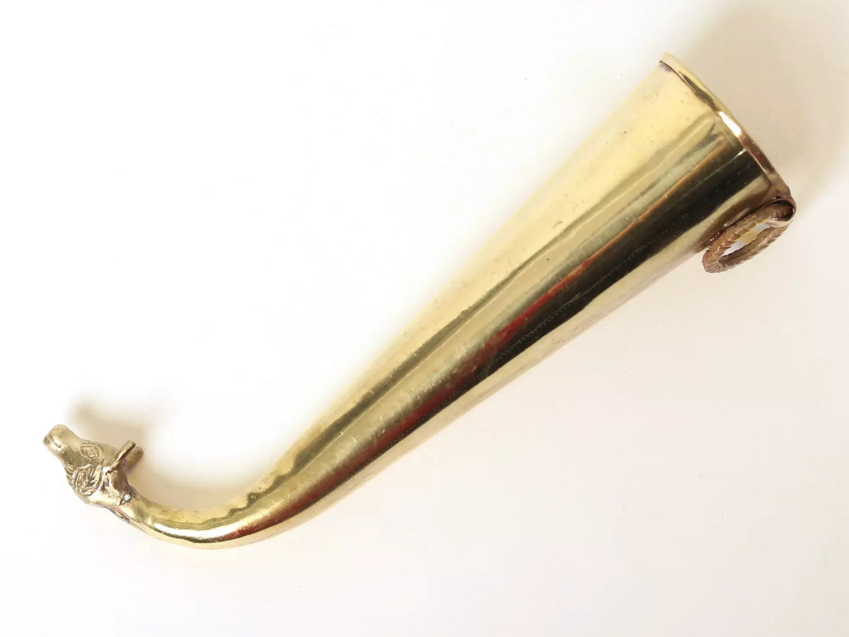 Image 8 of Ishwar Arts 10" Lord Nandi Horn for Shiva Lingam Abhisheka |Gaumukhi Shringi Brass Pot