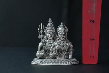 Image 5 of Dista Silvers Antique Shivaparvathi Idol Big 51.96G
