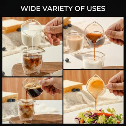 Image 5 of Supvox Espresso Measuring Cup 75ml Glass Dual Pour with Handle 2 Pcs