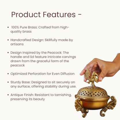 Image 5 of Ritualistic Sanchi Brass Loban Lamp