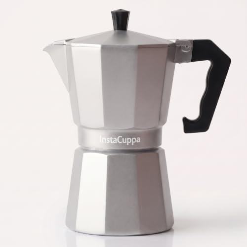 Image 1 of Silver / 300 ML - Stovetop for the product InstaCuppa 2-in-1 Moka Pot Espresso Maker