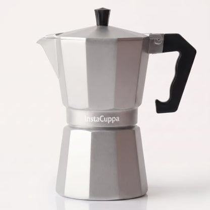 Image 1 of Silver / 300 ML - Stovetop for the product InstaCuppa 2-in-1 Moka Pot Espresso Maker