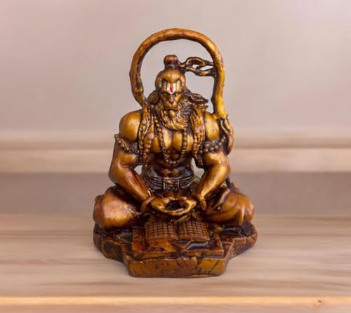 Image 6 of Hanuman Ji Murti Lord Bajrangbali Dhyan Mudra Meditation for Home Car Dashboard Decorative Showpiece (4 Inch)