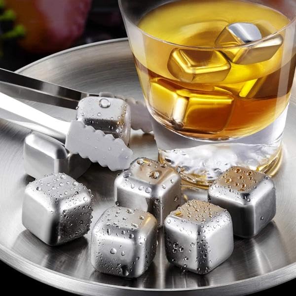Image 3 of HAZEL Stainless Steel Whiskey Stones Set of 2