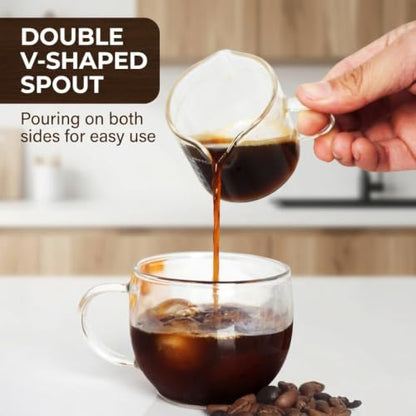 Image 3 of Supvox Espresso Measuring Cup 75ml Glass Dual Pour with Handle 2 Pcs