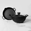 Image 1 of Default Title for the product Meyer Pre-Seasoned Cast Iron 3 Piece Cookware Set - 24cm Skillet + 24cm Deep Kadai with Interchangeable Lid