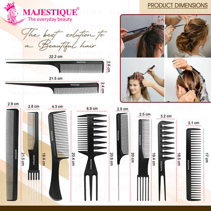 Image 3 of Majestique Professional Hair Styling Comb - Black