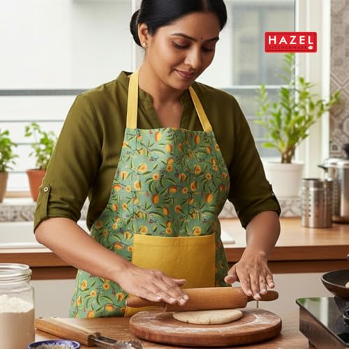Image 5 of HAZEL Cotton Kitchen Apron with Front Pocket