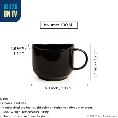 Image 7 of ExclusiveLane Unique Half Ceramic Tea Cups Set of 2 (130 ML)